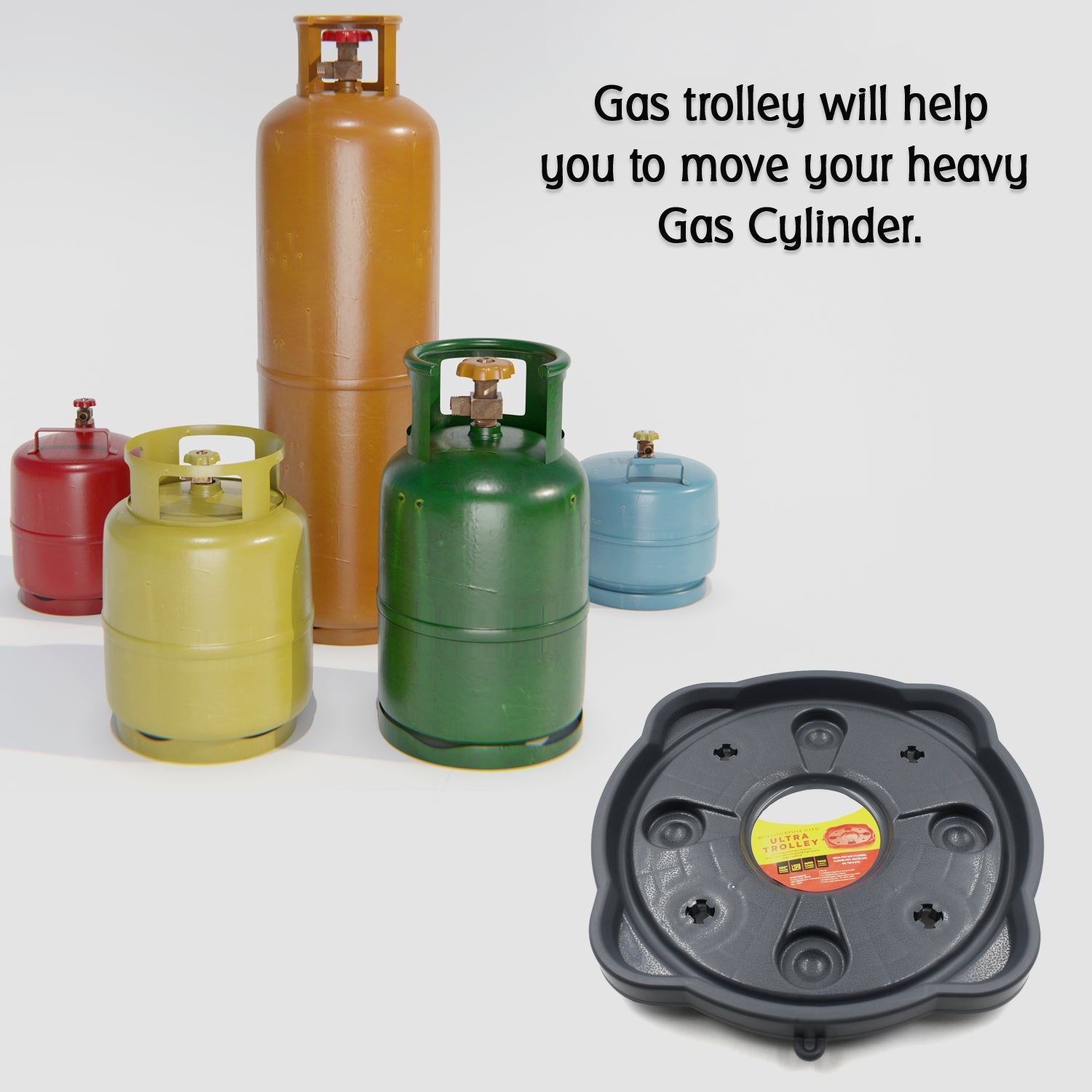 5870 Multipurpose Use, Gas Cylinder Trolley Movable Stand with Wheels, Gas Cylinder Stand, Water Jug Stand, Flower Pot Stand, Oil Tin 5870 Multipurpose Use, Gas Cylinder Trolley Movable Stand with Wheels, Gas Cylinder Stand, Water Jug Stand, Flower Pot Stand, Oil Tin